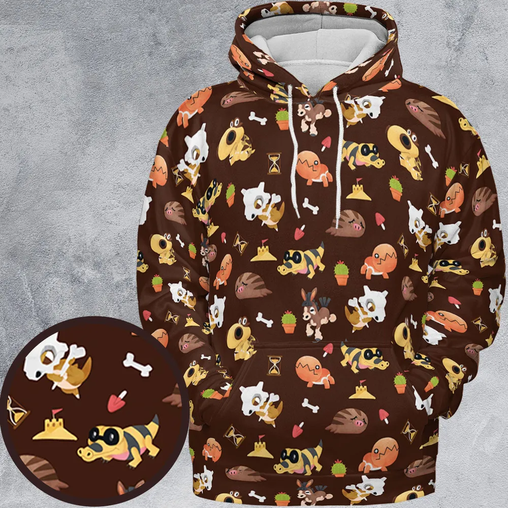 Ground Type Pokemon Pattern All-over Print Hoodie - 2