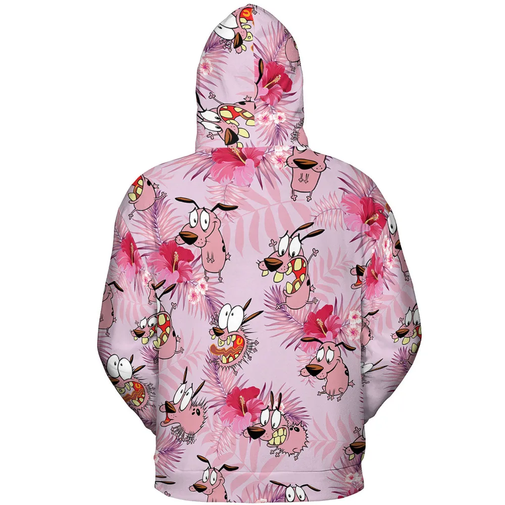 Courage the Cowardly Dog Floral Tropical All-over Print Hoodie - 5