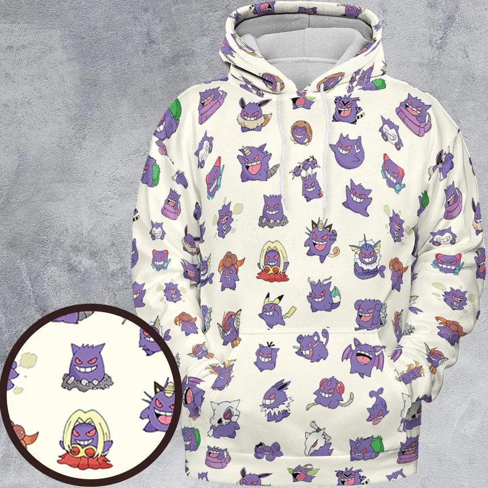Gengar Cosplay Pokemon All-over Print Hoodie - 2