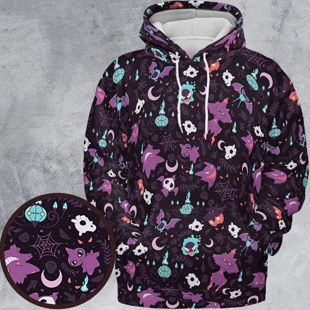 Lavender Town Pokemon Pattern All-over Print Hoodie - 2