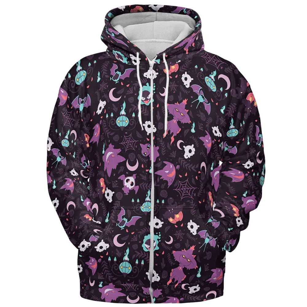 Lavender Town Pokemon Pattern All-over Print Hoodie - 4