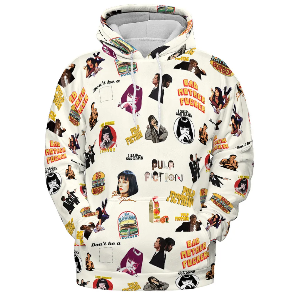 Pulp Fiction Pattern All-over Print Hoodie - 3