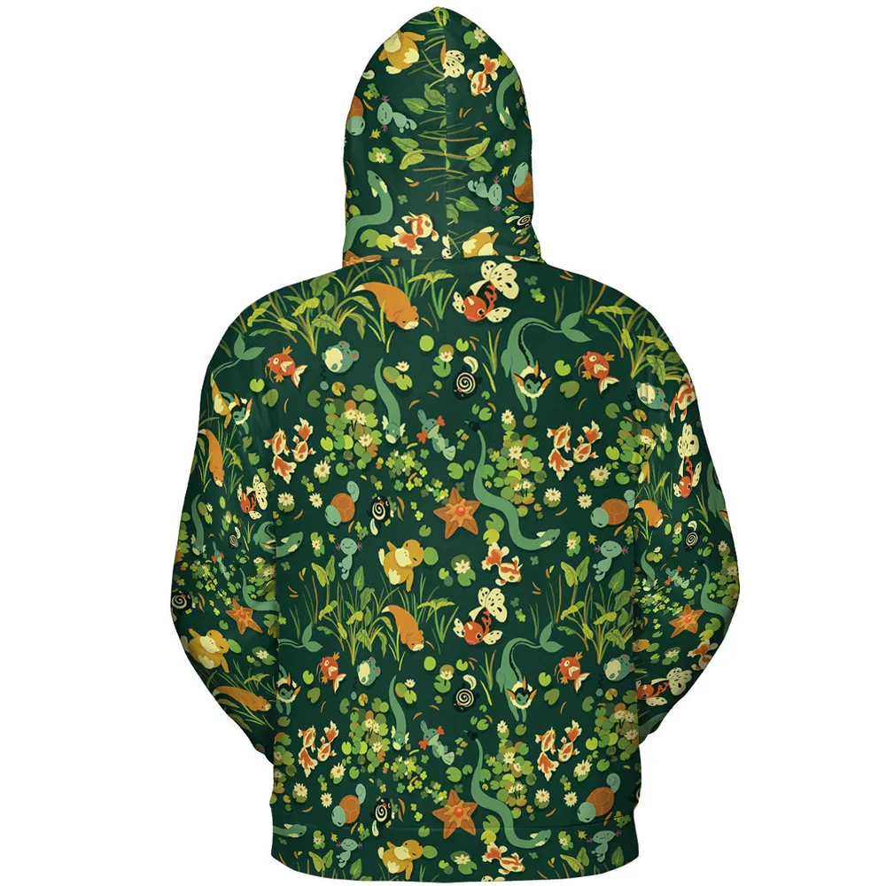 Floating In A Pond Magikarp Psyduck Vaporeon Water Pokemon All-over Print Hoodie - 5