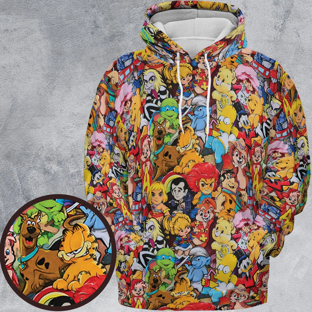 Old Cartoon Characters All-over Print Hoodie - 2