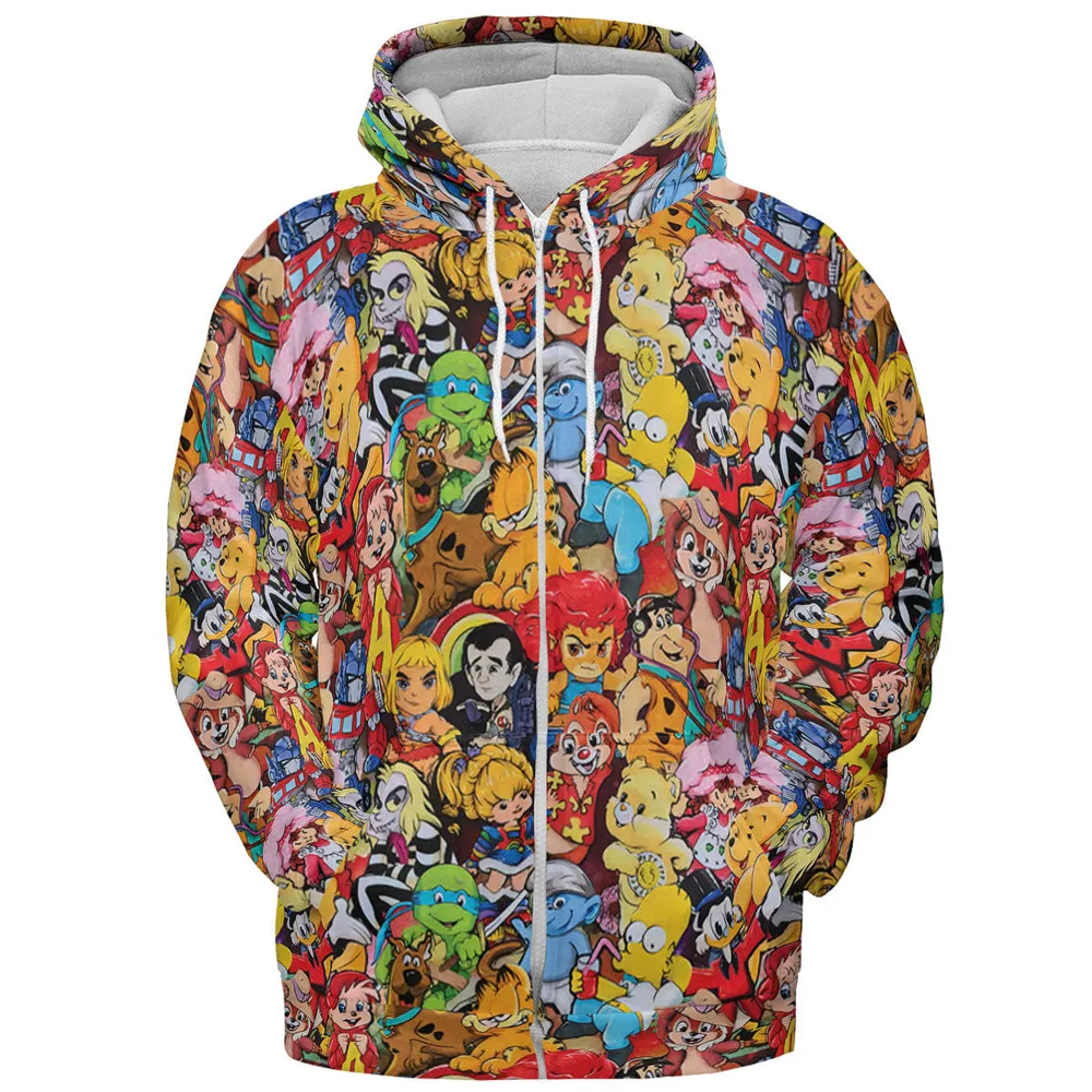 Old Cartoon Characters All-over Print Hoodie - 4