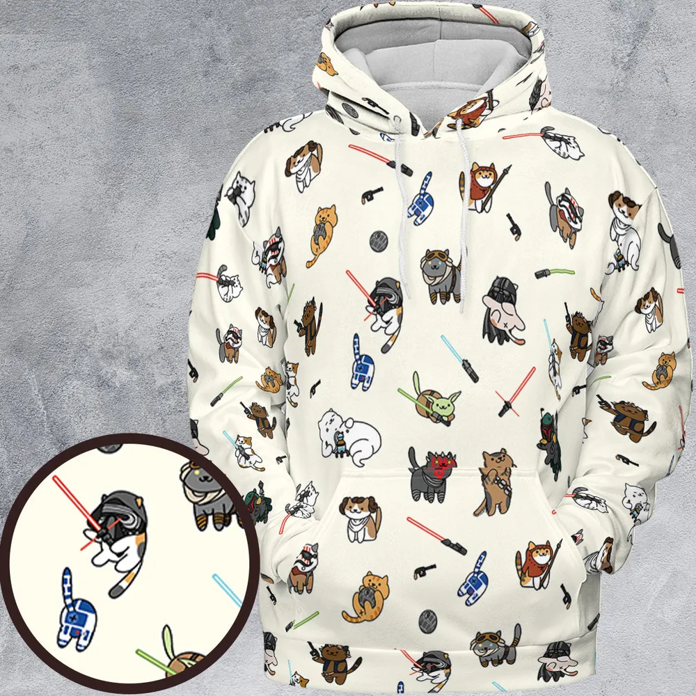 Star Wars Characters As Cats All-over Print Hoodie - 2