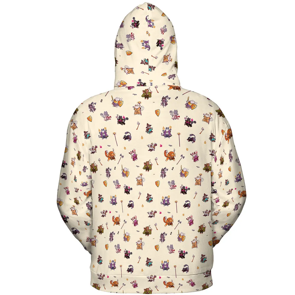 Cats In DnD Pattern All-over Print Hoodie - 5