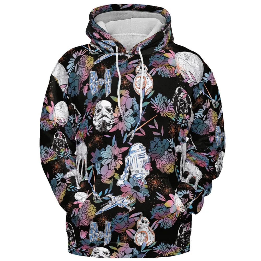 Floral Wars Dark Side Star Wars Pattern All-over Print Hoodie - 3