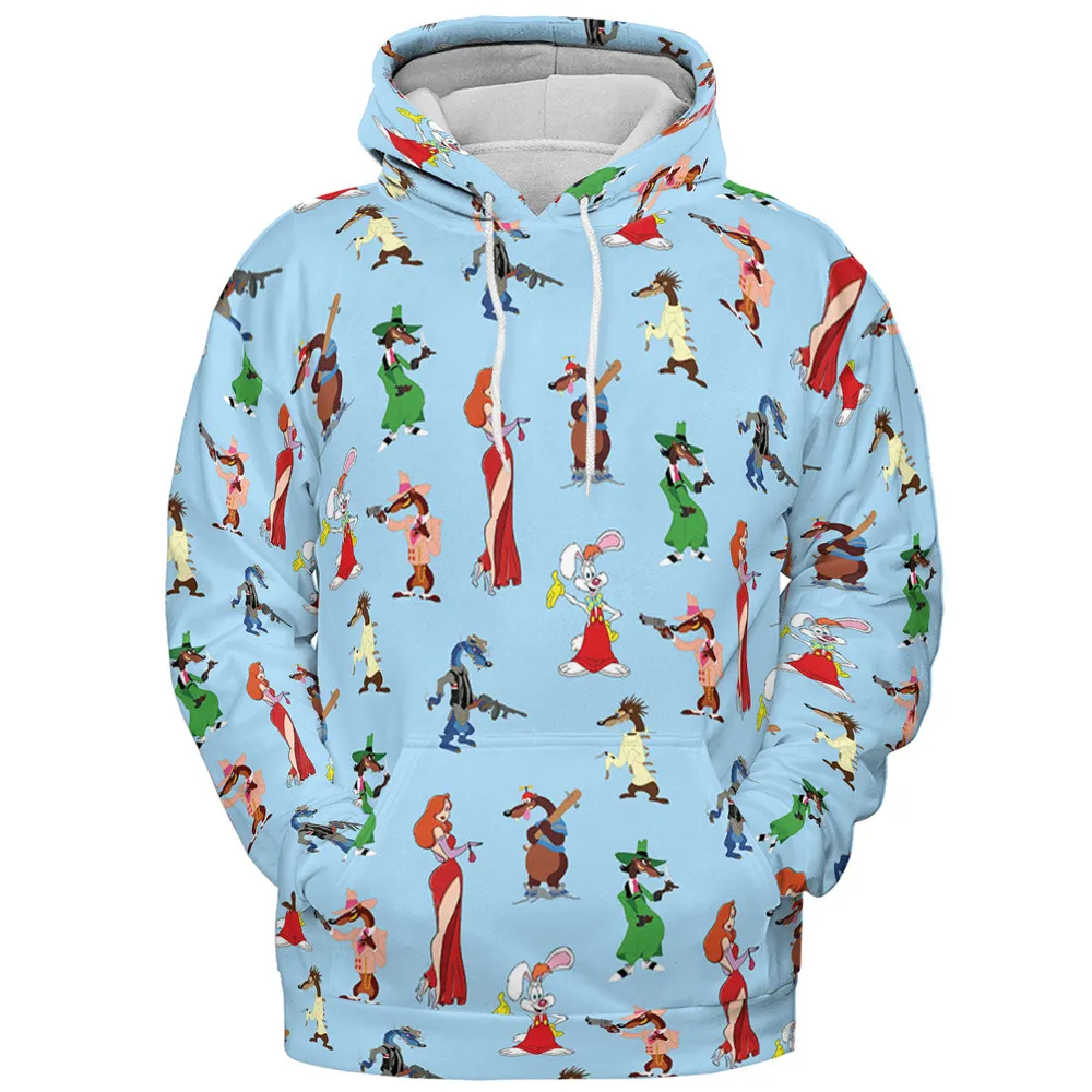 Roger Rabbit Jessica Rabbit The Weasels Who Framed Roger Rabbit Pocket All-over Print Hoodie - 3
