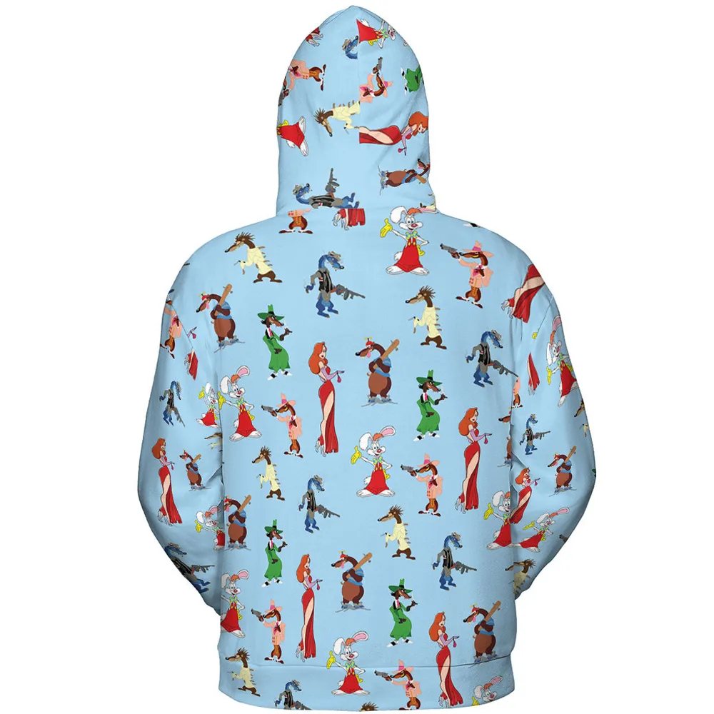 Roger Rabbit Jessica Rabbit The Weasels Who Framed Roger Rabbit Pocket All-over Print Hoodie - 5