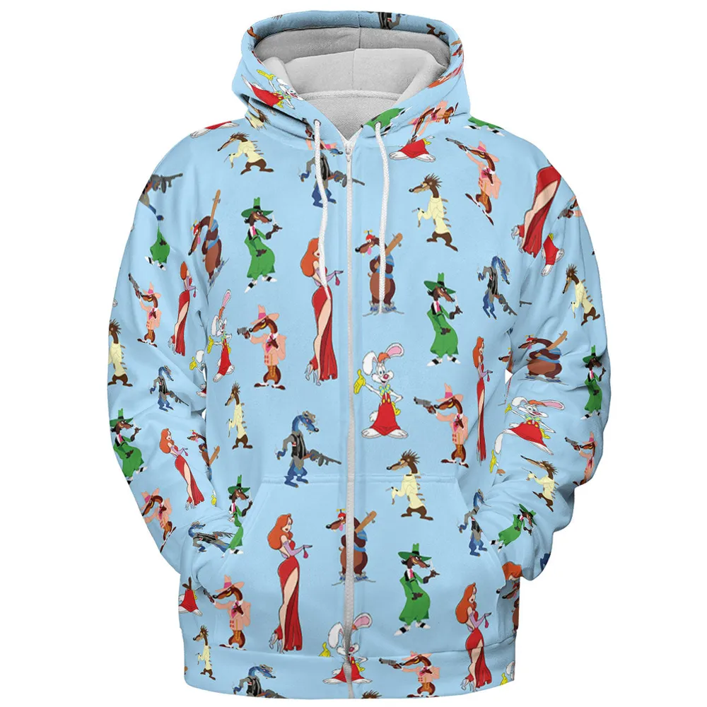 Roger Rabbit Jessica Rabbit The Weasels Who Framed Roger Rabbit Pocket All-over Print Hoodie - 4