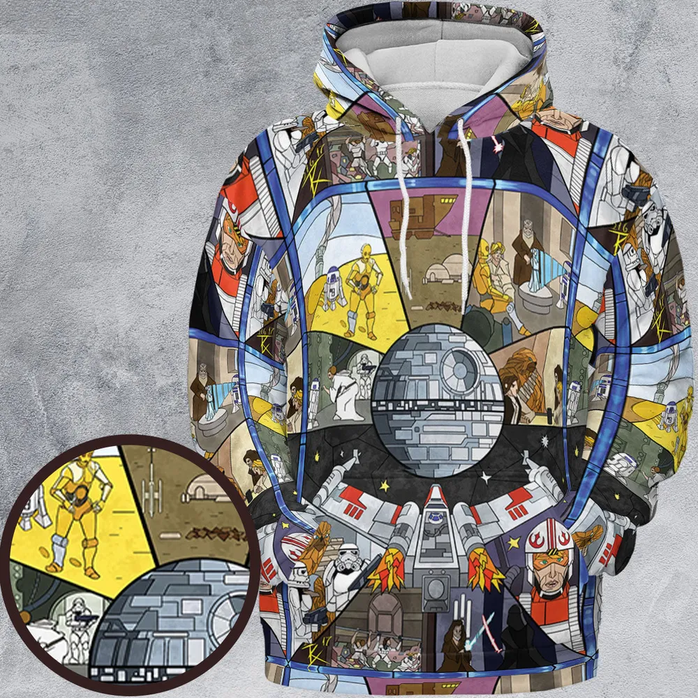 Stained Glass Star Wars All-over Print Hoodie - 2