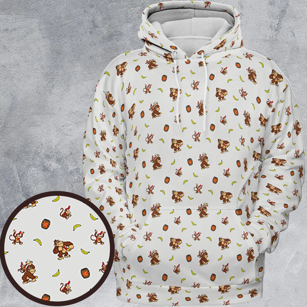 Nintendo Donkey Kong Characters Pattern All-over Print Hoodie - 2
