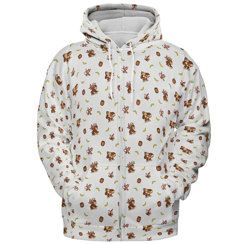 Nintendo Donkey Kong Characters Pattern All-over Print Hoodie - 4