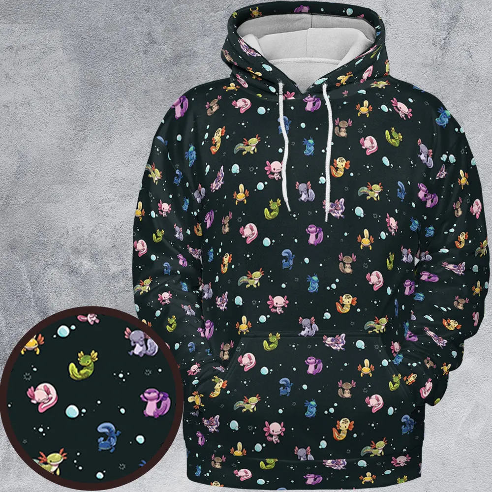 Axolotls Of The World Pattern All-over Print Hoodie - 2