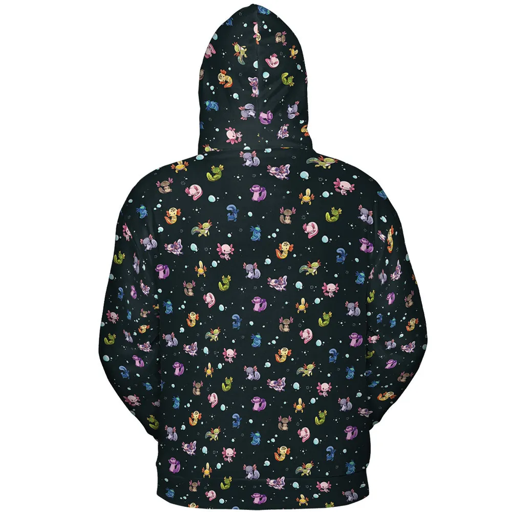 Axolotls Of The World Pattern All-over Print Hoodie - 5
