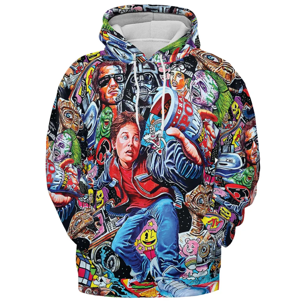 Back To The 80s Pop Culture 80s Movies Characters All-over Print Hoodie - 3