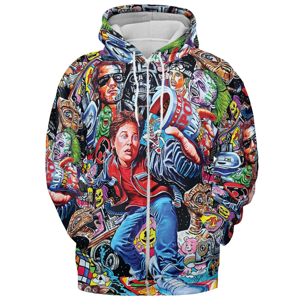 Back To The 80s Pop Culture 80s Movies Characters All-over Print Hoodie - 4