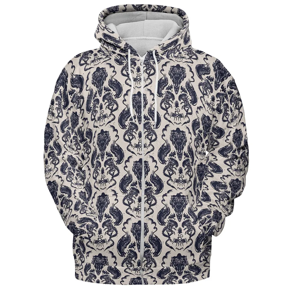 Alien Xenomorph Pattern All-over Print Hoodie - 4