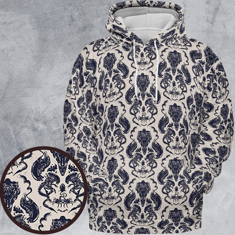 Alien Xenomorph Pattern All-over Print Hoodie - 2