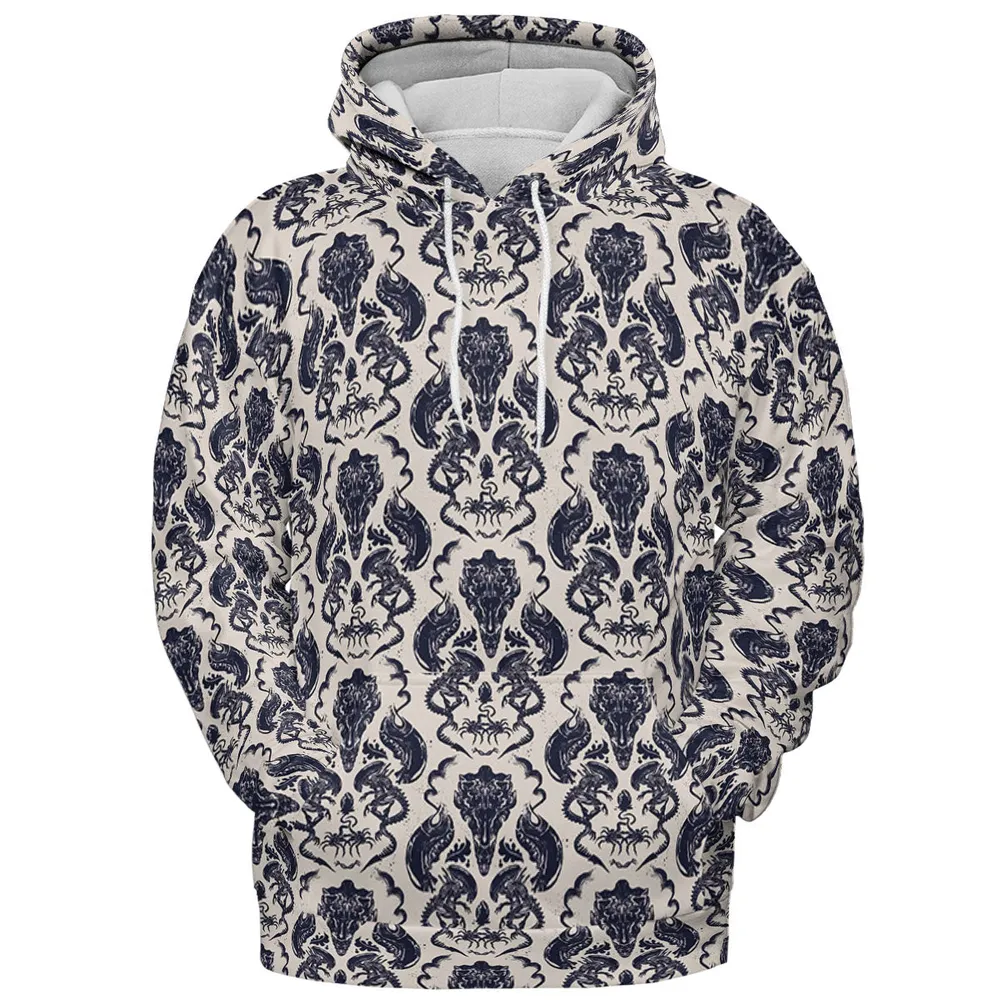 Alien Xenomorph Pattern All-over Print Hoodie - 3