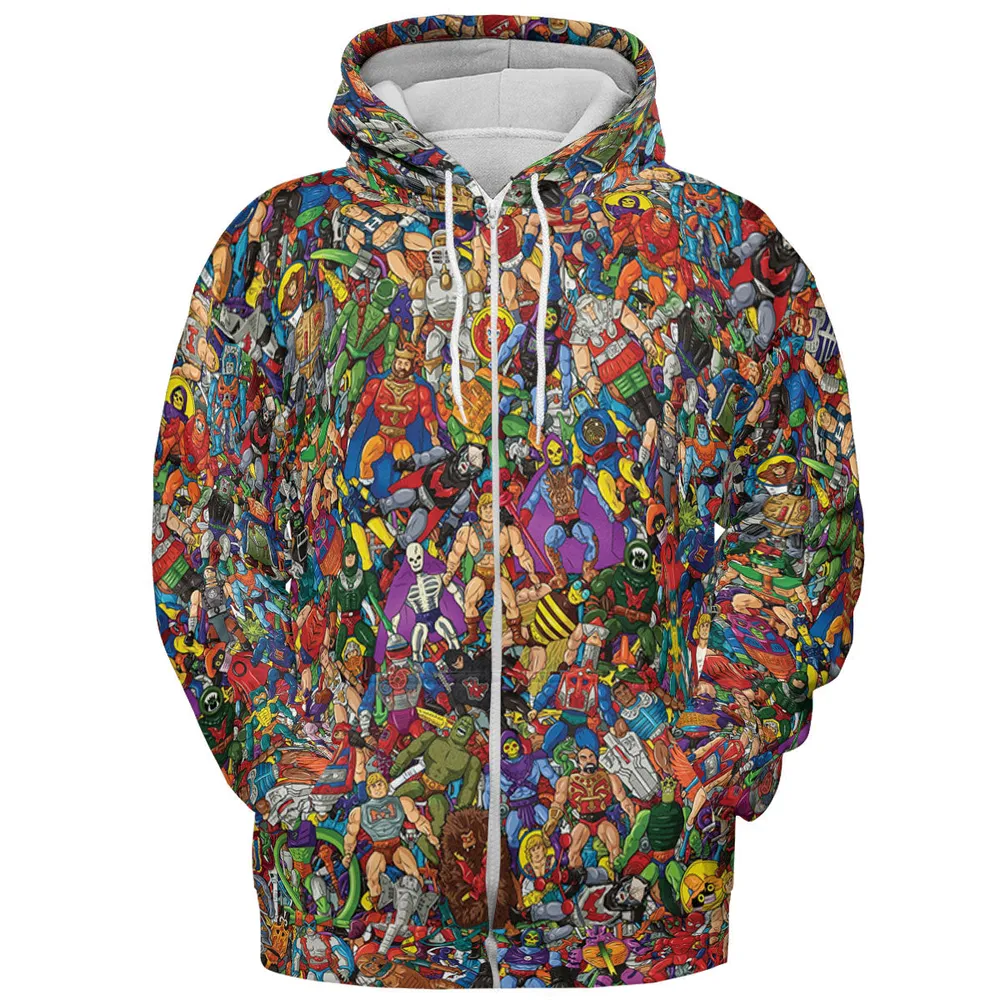 MOTU's Characters Figure Pattern He-man and The Masters of The Universe All-over Print Hoodie - 4
