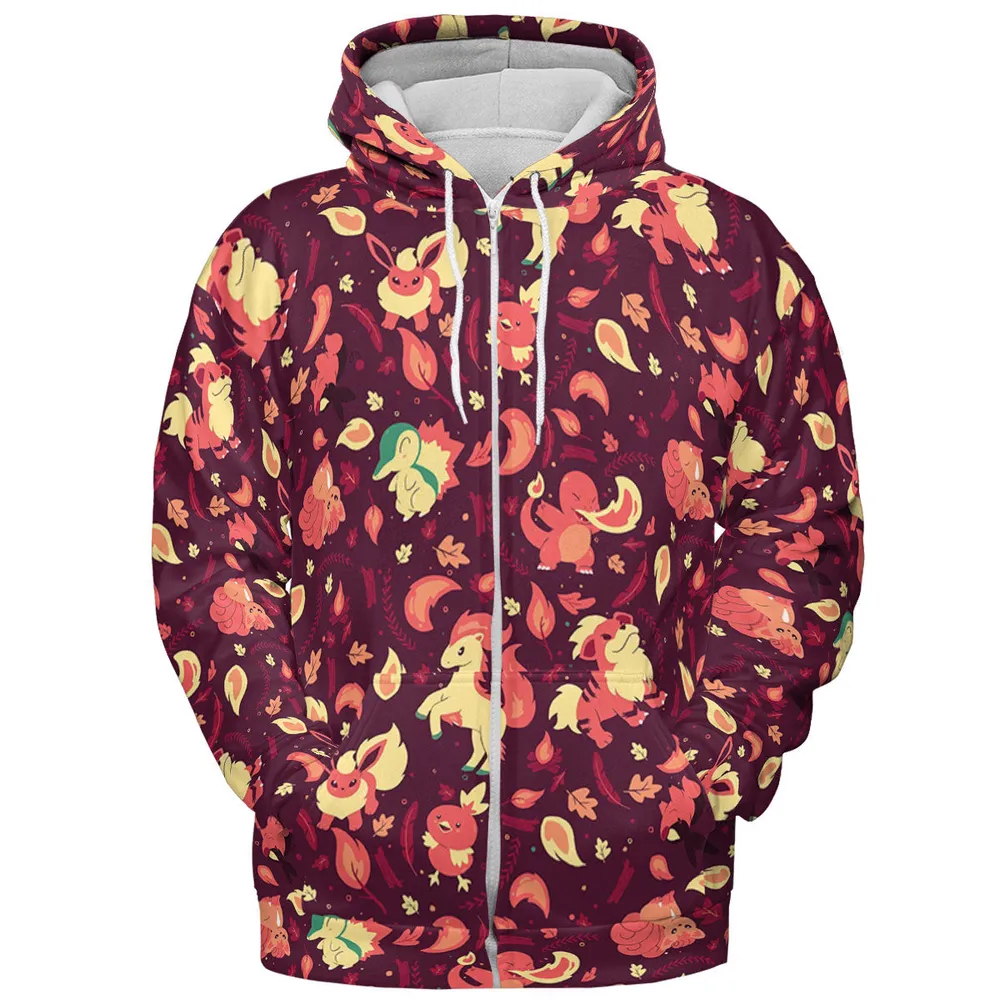 Fire Pokemon Pattern All-over Print Hoodie - 4