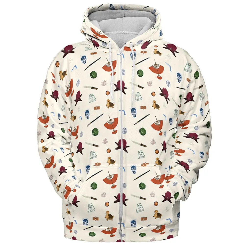 Avatar The Last Airbender Medley Pattern All-over Print Hoodie - 4