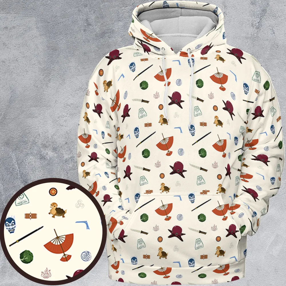 Avatar The Last Airbender Medley Pattern All-over Print Hoodie - 2