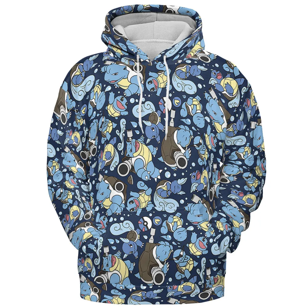 Blastoise Wartortle Squirtle Pokemon Pattern All-over Print Hoodie - 3