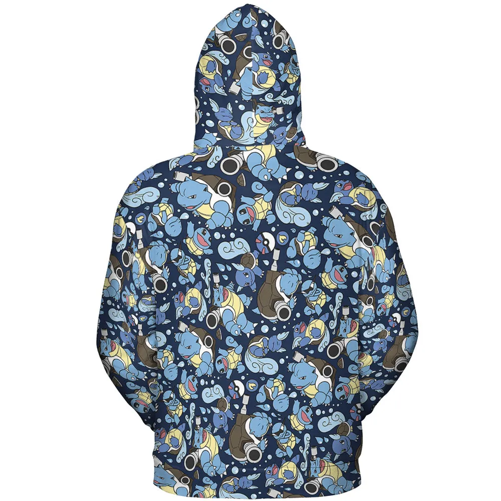 Blastoise Wartortle Squirtle Pokemon Pattern All-over Print Hoodie - 5