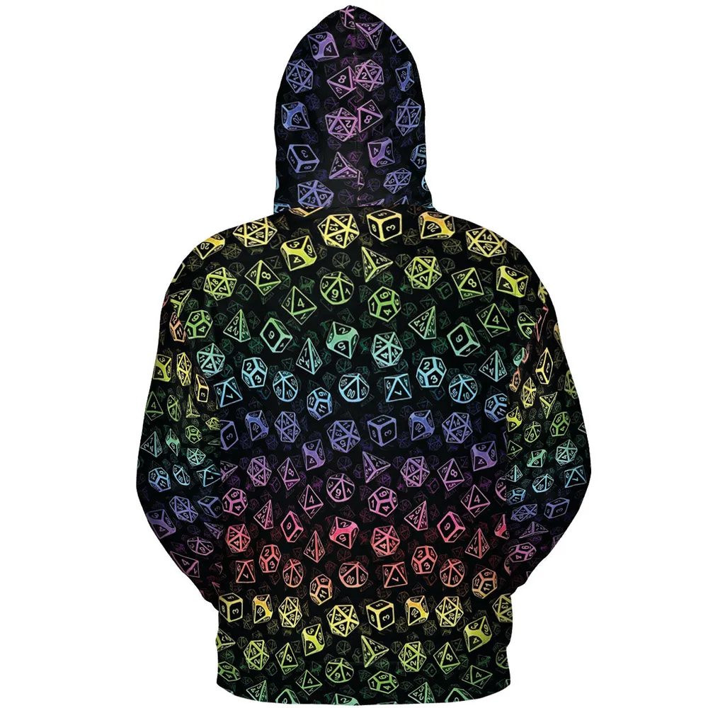 DnD Rainbow Dice Set Pattern All-over Print Hoodie - 5