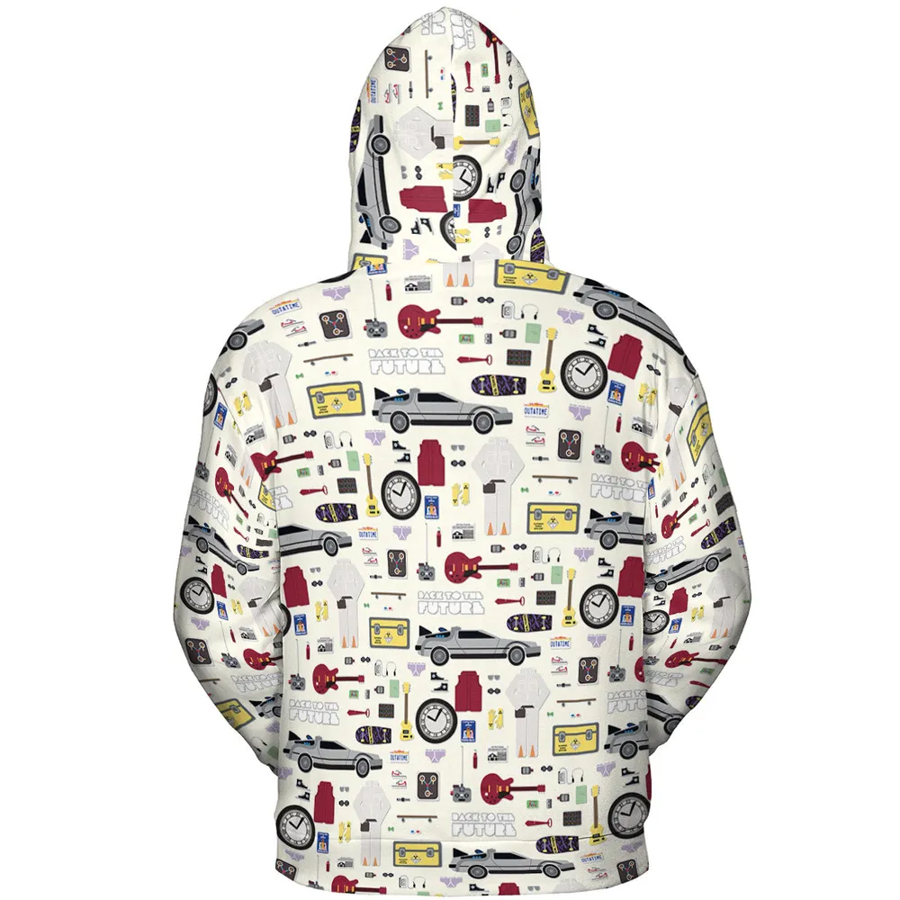 Back to the Future Pattern All-over Print Hoodie - 5