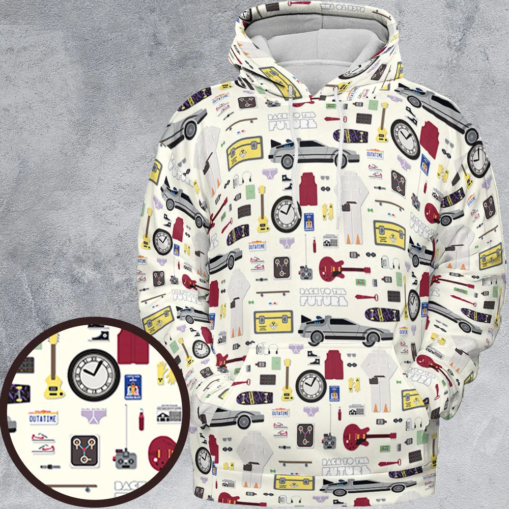 Back to the Future Pattern All-over Print Hoodie - 2