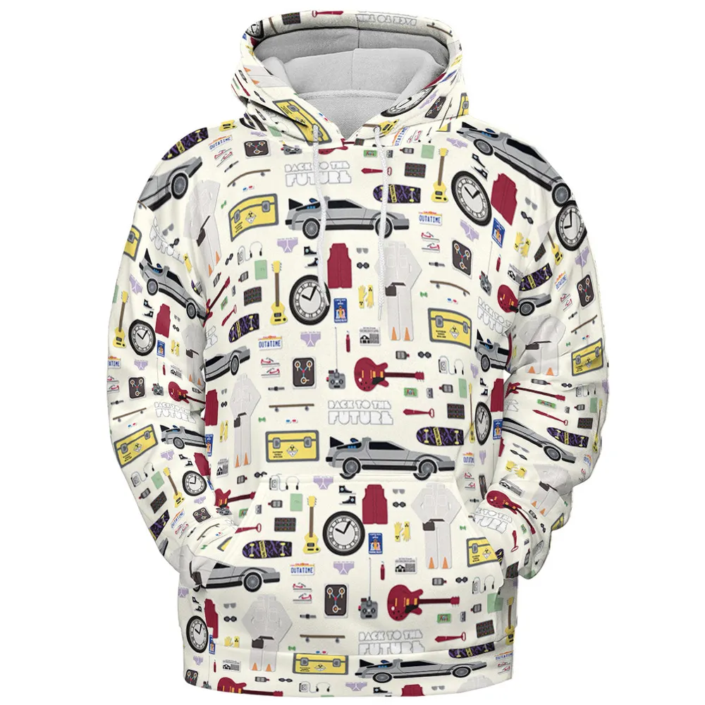 Back to the Future Pattern All-over Print Hoodie - 3