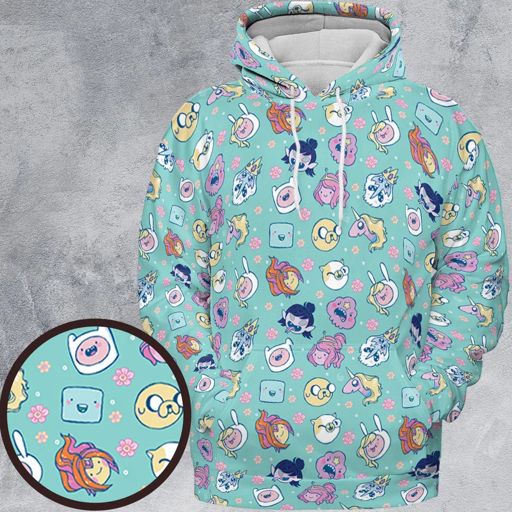 Adventure Time Floral Pattern All-over Print Hoodie - 2