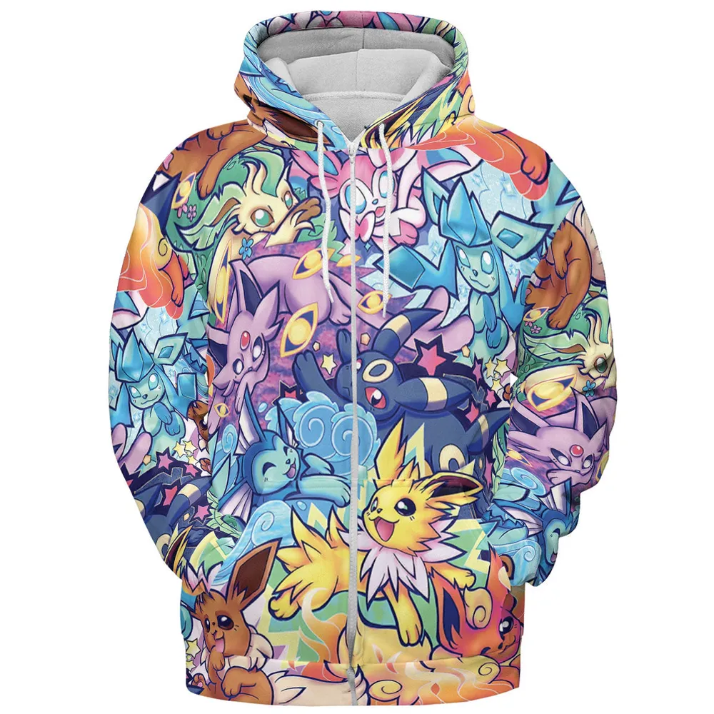Evolutionary line of Eevee Pokemon All-over Print Hoodie - 4