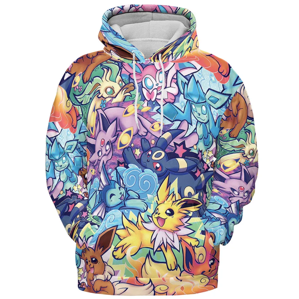Evolutionary line of Eevee Pokemon All-over Print Hoodie - 3