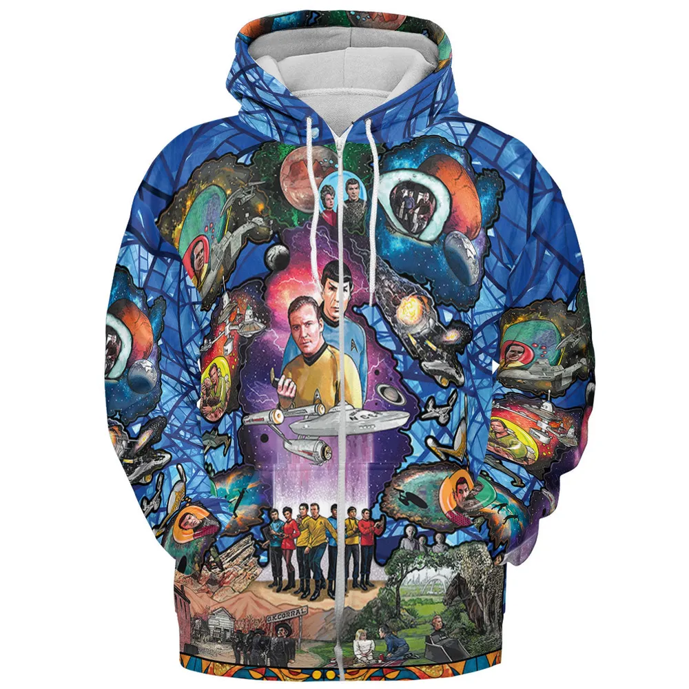 The Beginning Star Trek Pattern All-over Print Hoodie - 4