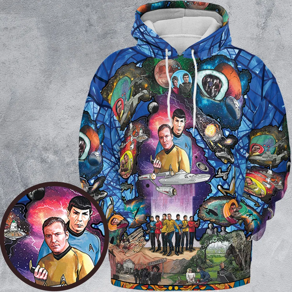 The Beginning Star Trek Pattern All-over Print Hoodie - 2