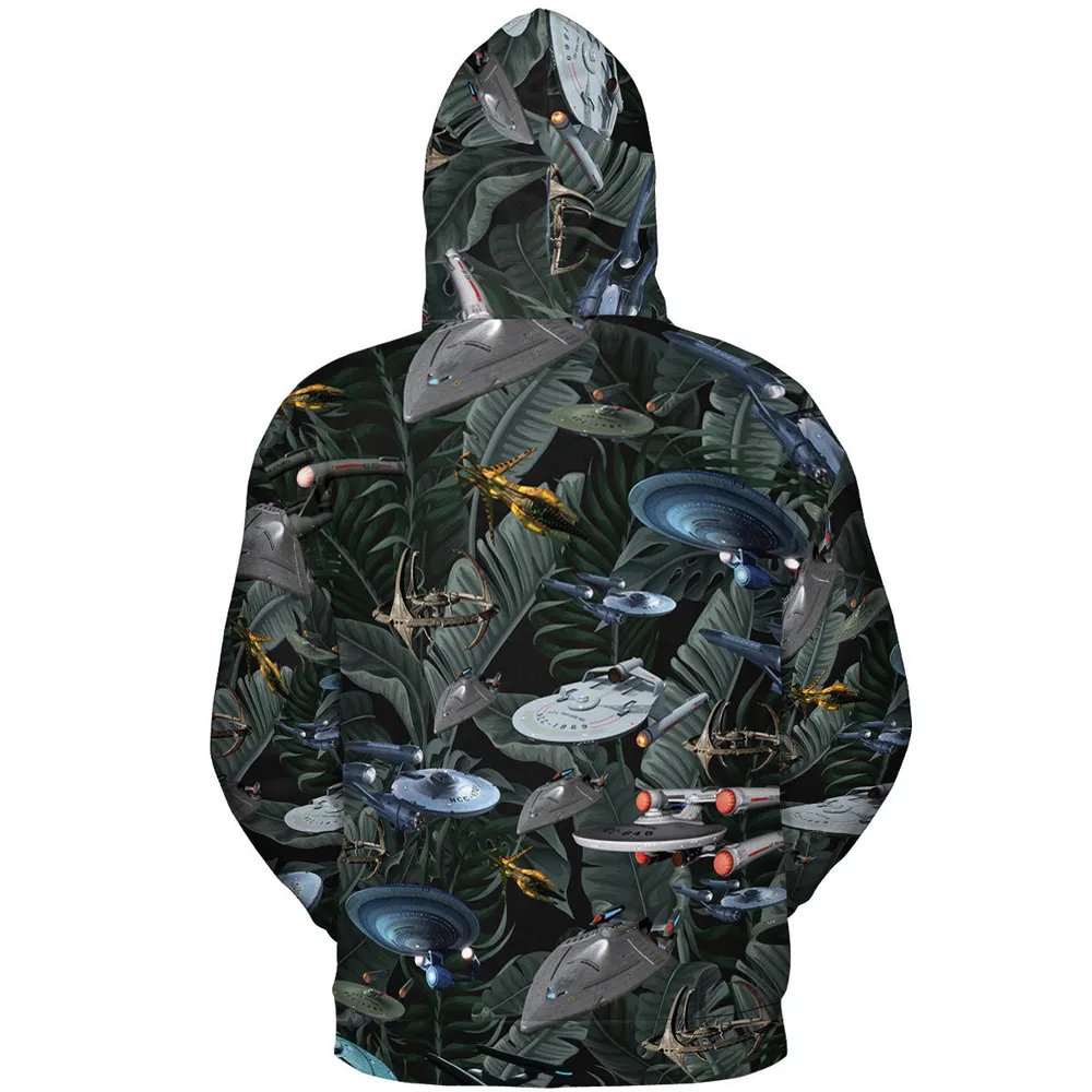 Star Trek Spaceship Pattern All-over Print Hoodie - 5