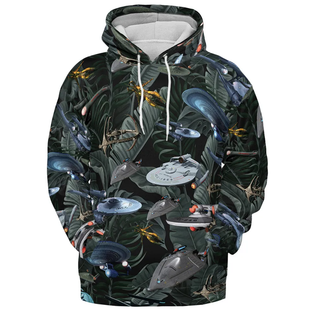Star Trek Spaceship Pattern All-over Print Hoodie - 3