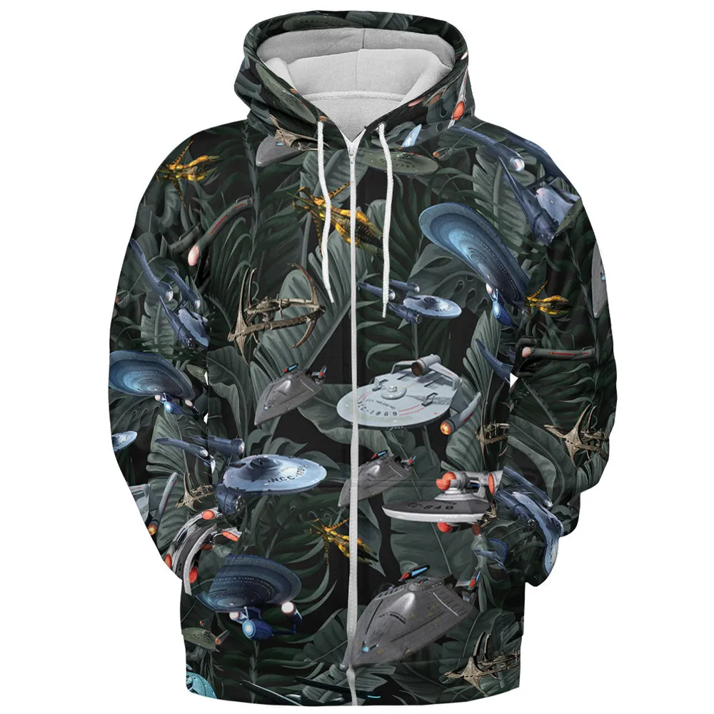 Star Trek Spaceship Pattern All-over Print Hoodie - 4