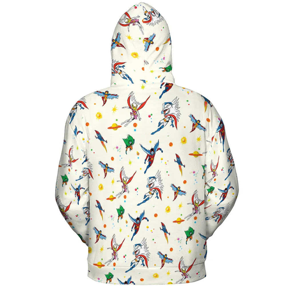 Battle of the Planets Pattern All-over Print Hoodie - 5