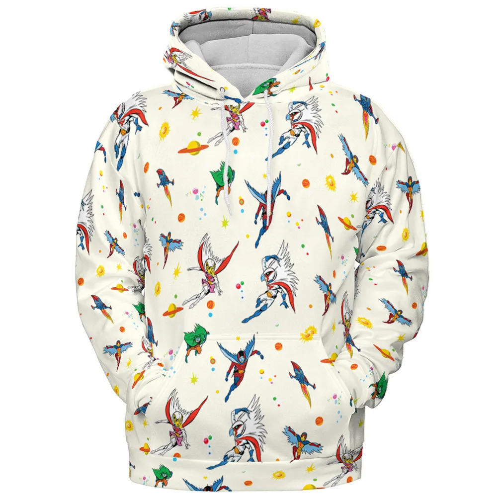 Battle of the Planets Pattern All-over Print Hoodie - 3