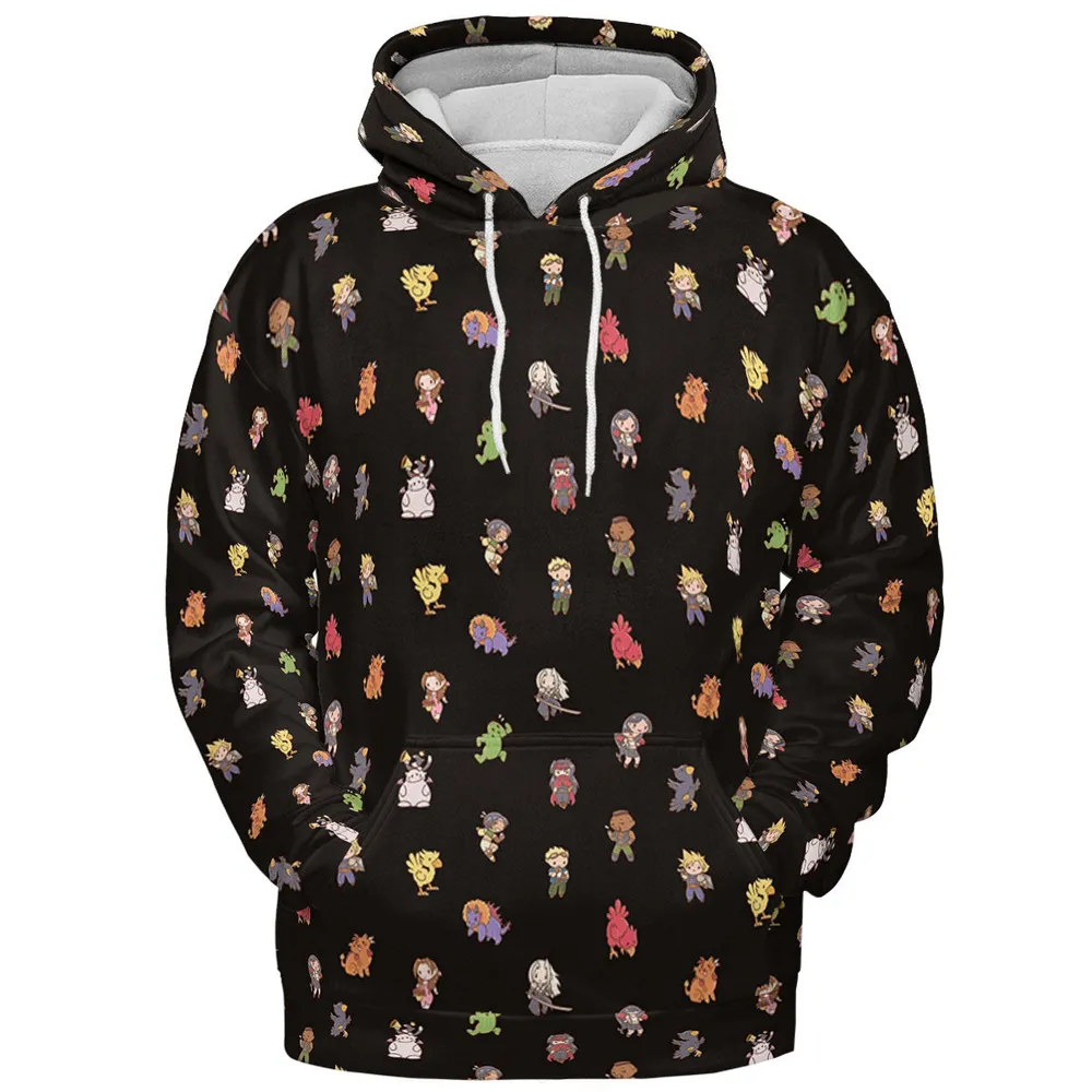 Final Fantasy Characters Pattern All-over Print Hoodie - 3