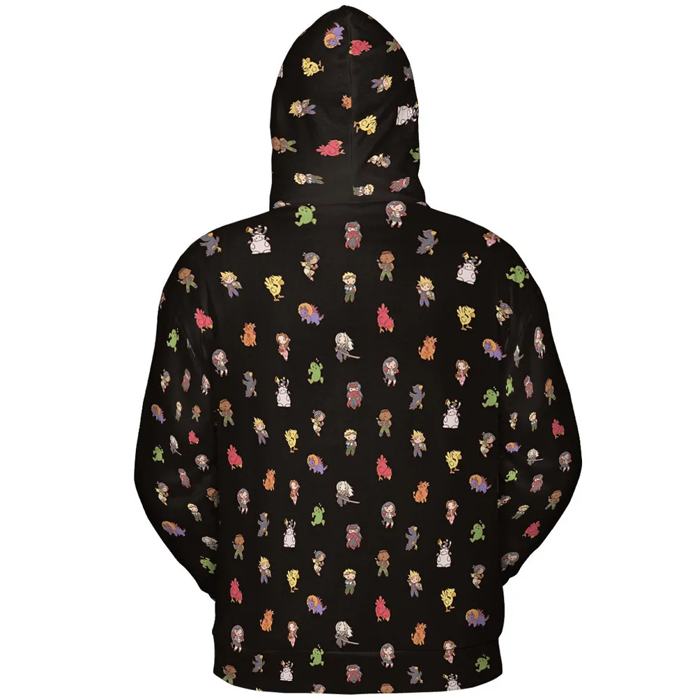 Final Fantasy Characters Pattern All-over Print Hoodie - 5