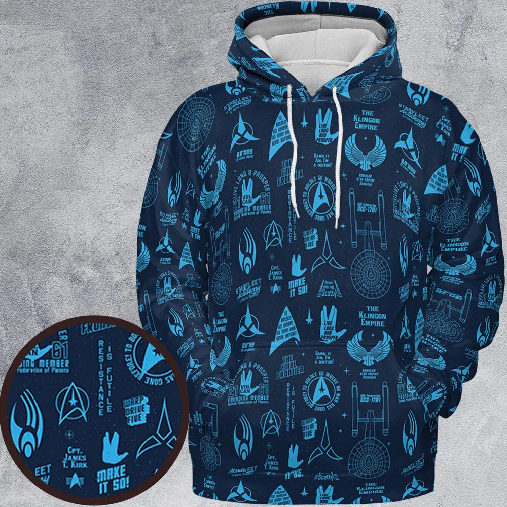 Trekkie Star Trek Pattern All-over Print Hoodie - 2