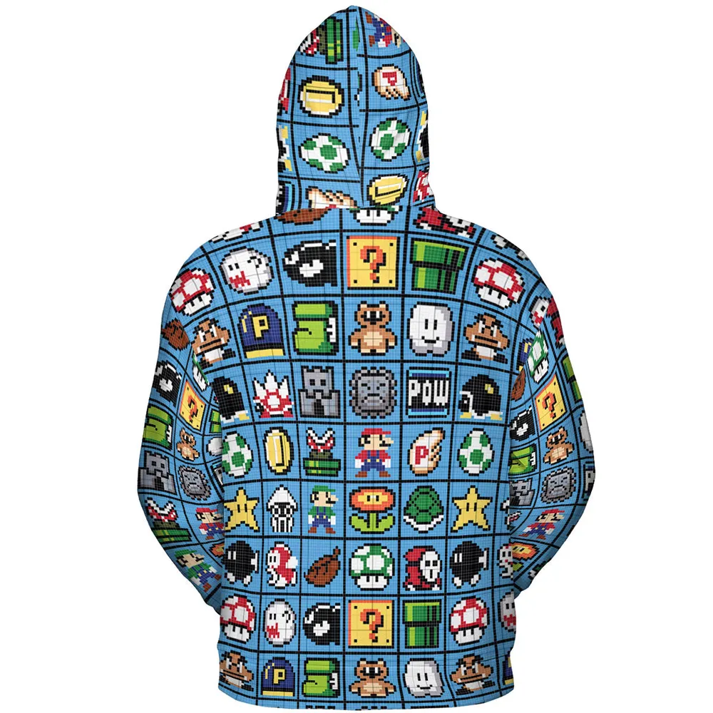 Mario Pixel Super Mario Pattern All-over Print Hoodie - 5