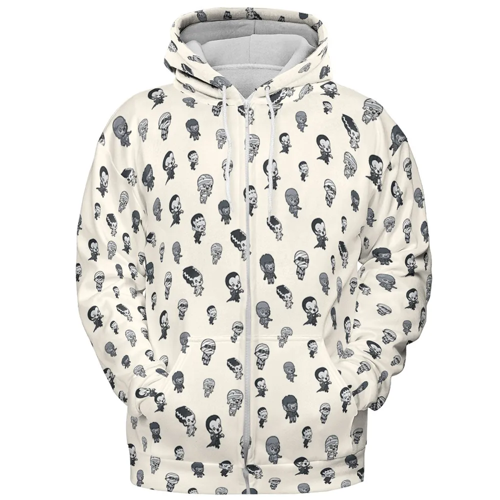 Baby Monsters Pattern All-over Print Hoodie - 4